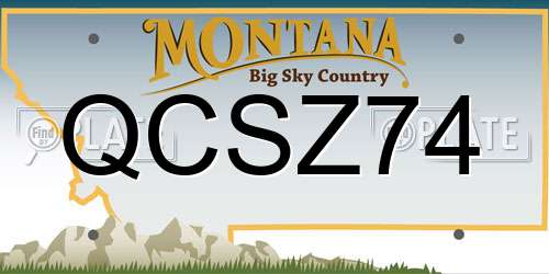 QCSZ74 Montana License Plate