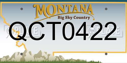 QCT0422 Montana License Plate