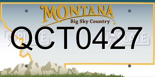 QCT0427 Montana License Plate