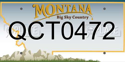 QCT0472 Montana License Plate