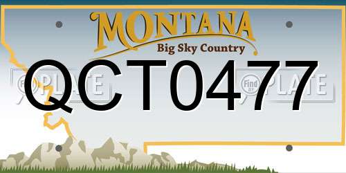 QCT0477 Montana License Plate