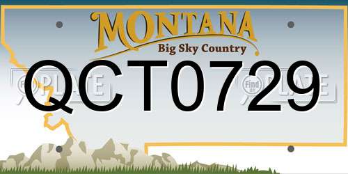 QCT0729 Montana License Plate