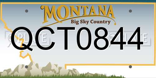 QCT0844 Montana License Plate