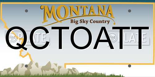 QCTOATT Montana License Plate