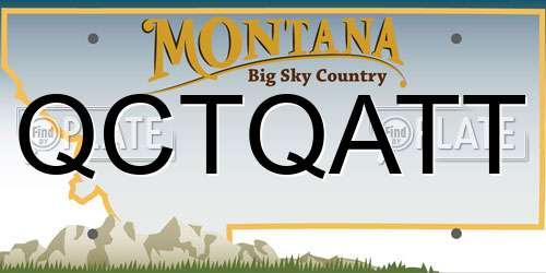 QCTQATT Montana License Plate