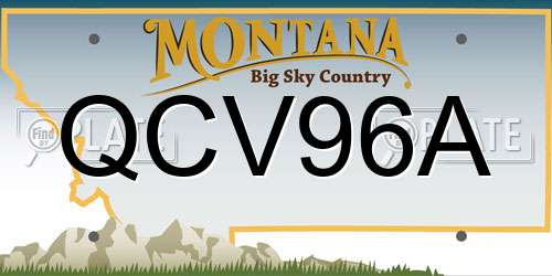 QCV96A Montana License Plate