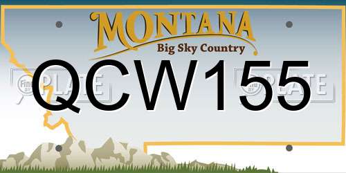 QCW155 Montana License Plate