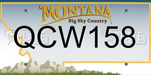 QCW158 Montana License Plate