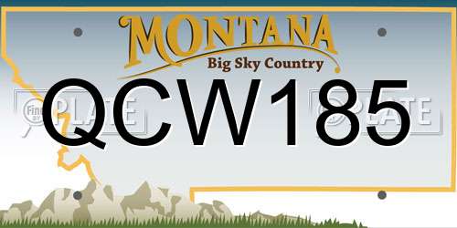 QCW185 Montana License Plate