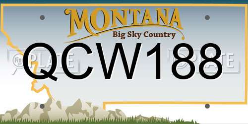QCW188 Montana License Plate
