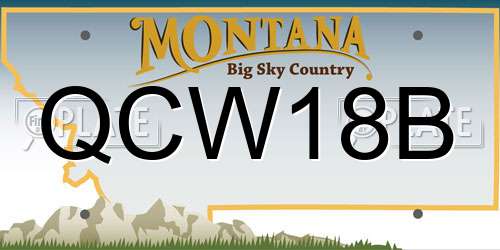 QCW18B Montana License Plate