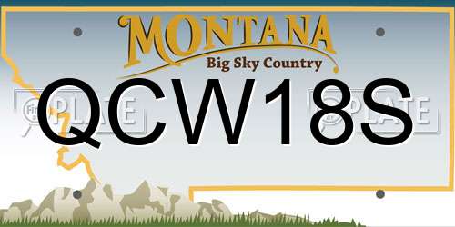 QCW18S Montana License Plate