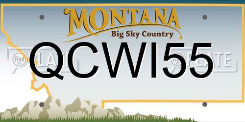 QCWI55 Montana License Plate