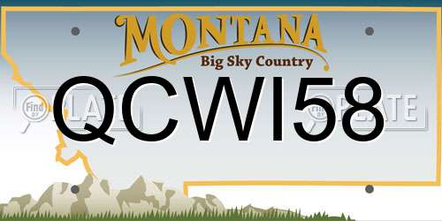 QCWI58 Montana License Plate