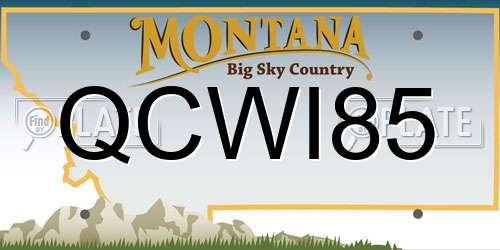 QCWI85 Montana License Plate