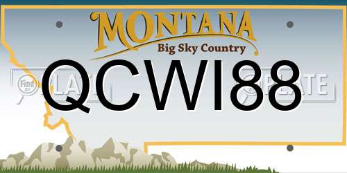 QCWI88 Montana License Plate