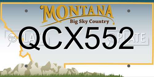 QCX552 Montana License Plate