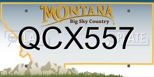 QCX557 Montana License Plate