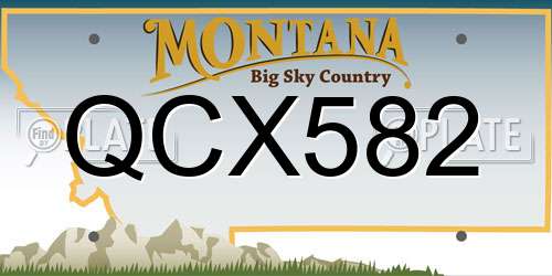 QCX582 Montana License Plate