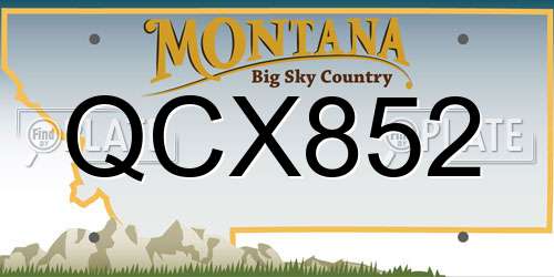 QCX852 Montana License Plate