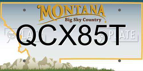 QCX85T Montana License Plate