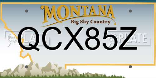QCX85Z Montana License Plate