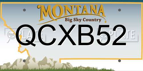 QCXB52 Montana License Plate