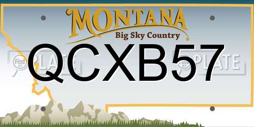 QCXB57 Montana License Plate