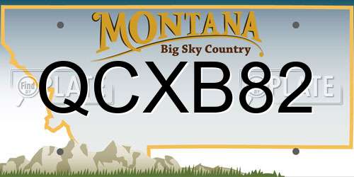 QCXB82 Montana License Plate