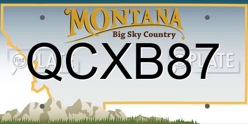 QCXB87 Montana License Plate