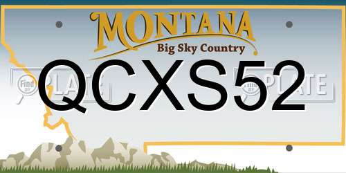 QCXS52 Montana License Plate