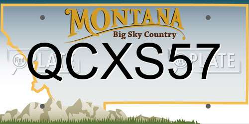 QCXS57 Montana License Plate