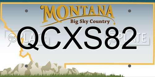 QCXS82 Montana License Plate