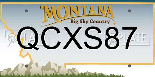 QCXS87 Montana License Plate