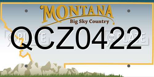 QCZ0422 Montana License Plate