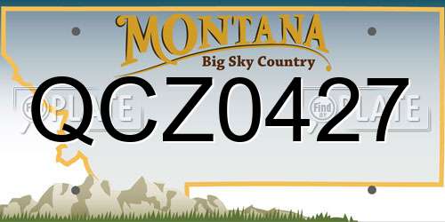 QCZ0427 Montana License Plate