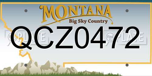 QCZ0472 Montana License Plate