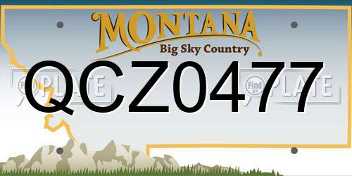 QCZ0477 Montana License Plate