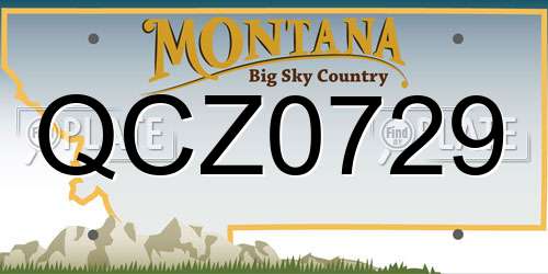 QCZ0729 Montana License Plate