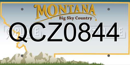 QCZ0844 Montana License Plate