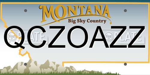 QCZOAZZ Montana License Plate