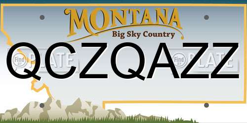 QCZQAZZ Montana License Plate