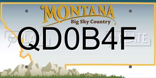 QD0B4F Montana License Plate