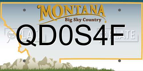 QD0S4F Montana License Plate