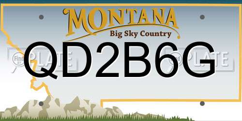 QD2B6G Montana License Plate