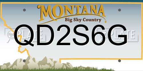 QD2S6G Montana License Plate