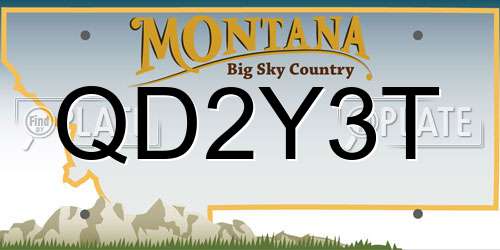 QD2Y3T Montana License Plate
