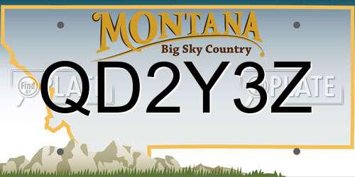 QD2Y3Z Montana License Plate