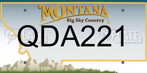 QDA221 Montana License Plate