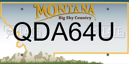 QDA64U Montana License Plate